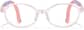 Front view of Lightweight Oval Glasses  2049919 in Translucent Pink + Purple Temple thumbnail