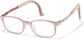 Angle view of Lightweight Rectangle Glasses  2050019 in Translucent Pink + Dark Pink Tem thumbnail