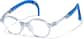 Angle view of Lightweight Kids Round Glasses 2050116 in Translucent Blue+Dark Blue Temple Tips thumbnail