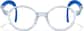 Front view of Lightweight Kids Round Glasses 2050116 in Translucent Blue+Dark Blue Temple Tips thumbnail