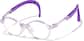 Angle view of Lightweight Kids Round Glasses 2050117 in Translucent Purple + Purple Temple Tips thumbnail