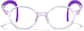 Front view of Lightweight Kids Round Glasses 2050117 in Translucent Purple + Purple Temple Tips thumbnail