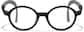 Front view of Lightweight Kids Round Glasses 2050121 in Translucent Gray + Dark Gray Temple Tips thumbnail