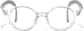 Front view of Lightweight Kids Round Glasses 2050123 in Clear + Light Gray Temple Tips thumbnail