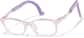 Angle view of Lightweight Oval Adjustable Glasses 2050219 in Translucent Pink/Purple Temple thumbnail