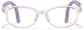 Front view of Lightweight Oval Adjustable Glasses 2050219 in Translucent Pink/Purple Temple thumbnail