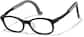 Angle view of Lightweight Oval Adjustable Glasses 2050221 in Black/ Dark Gray Temple thumbnail