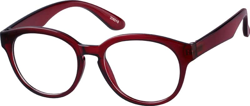 Angle view of Round Glasses 206018 in Red