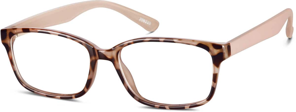 Angle view of Rectangle Glasses 206225 in Tortoiseshell