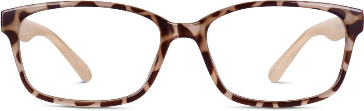 Front view of Rectangle Glasses 206225 in Tortoiseshell