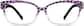 Front view of Rectangle Glasses 206317 in Purple thumbnail
