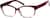 Angle view of Rectangle Glasses 206318 in Red thumbnail