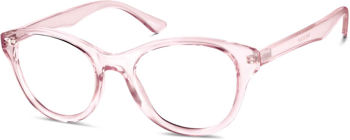 Angle view of Round Glasses 206619 in Pink