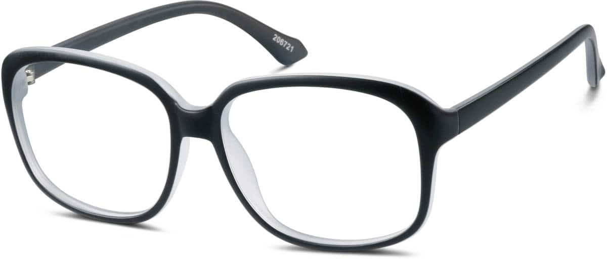 Angle view of Square Glasses 206721 in Black