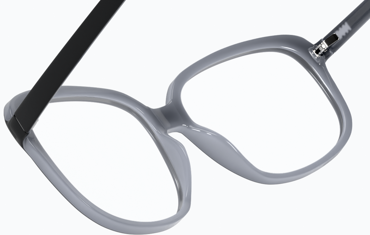 See-through view of Square Glasses 206721 in Black thumbnail