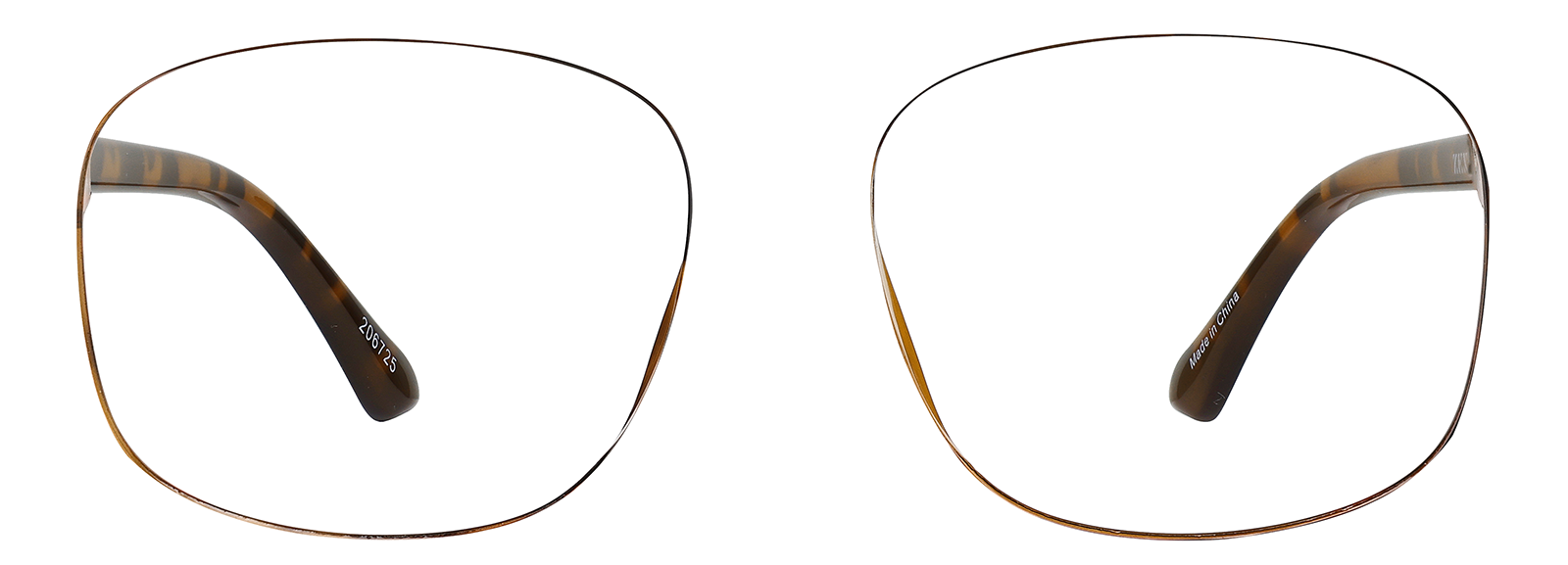 Front view of Square Glasses 206725 in Tortoiseshell