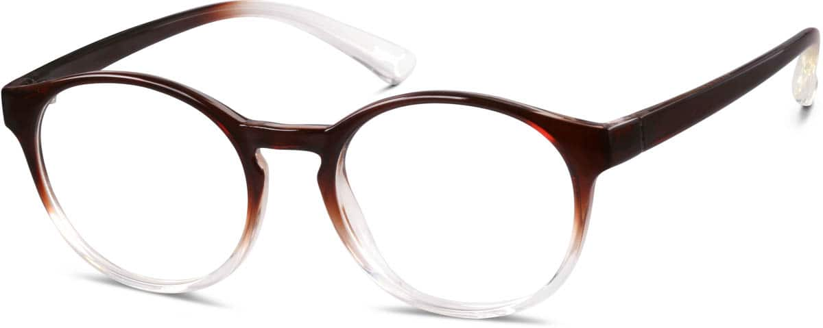 Angle view of Round Glasses 206815 in Brown