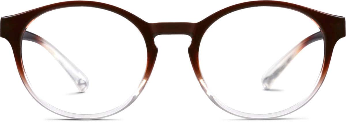 Front view of Round Glasses 206815 in Brown