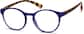 Angle view of Round Glasses 206816 in Navy thumbnail