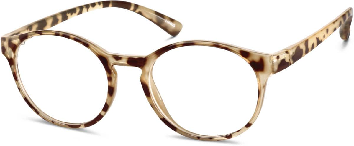 Angle view of Round Glasses 206825 in Tortoiseshell