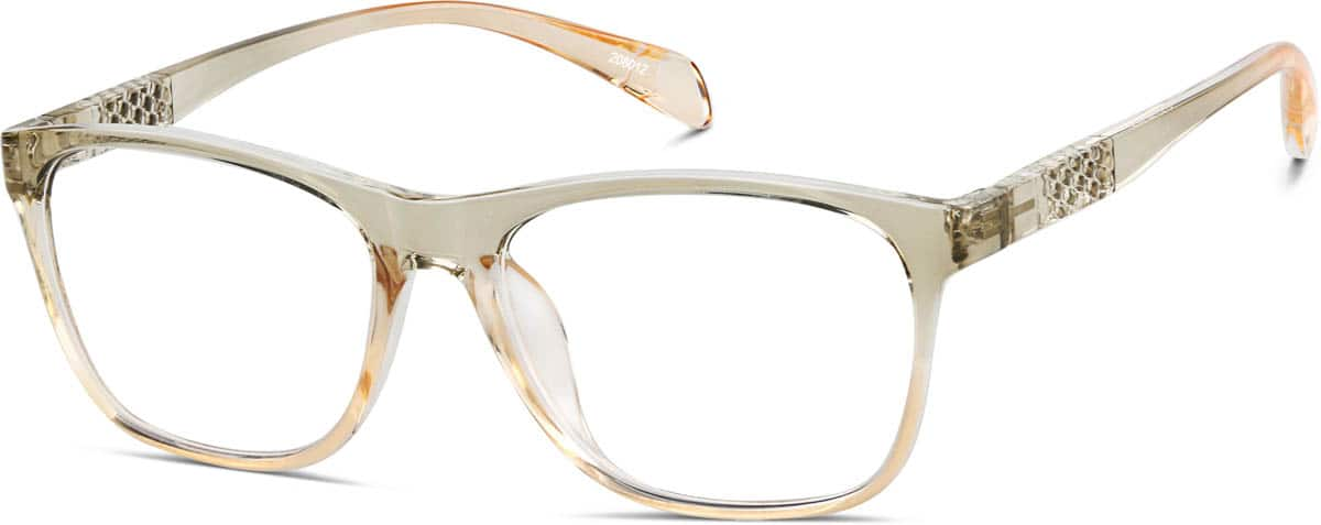 Angle view of Square Glasses 208012 in Brown