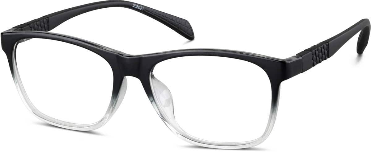 Angle view of Square Glasses 208021 in Black