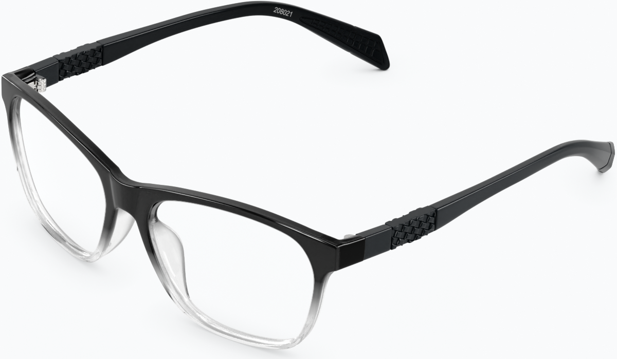 Angle view of Square Glasses 208021 in Black thumbnail