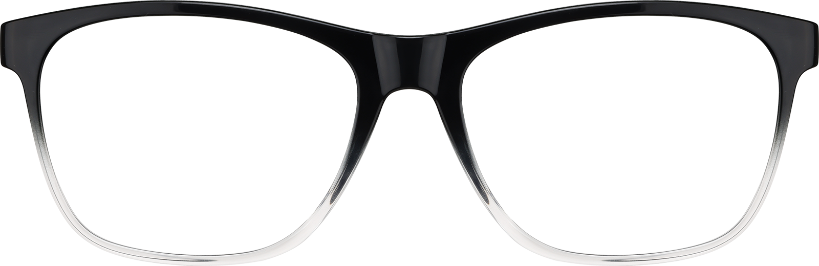 Front view of Square Glasses 208021 in Black