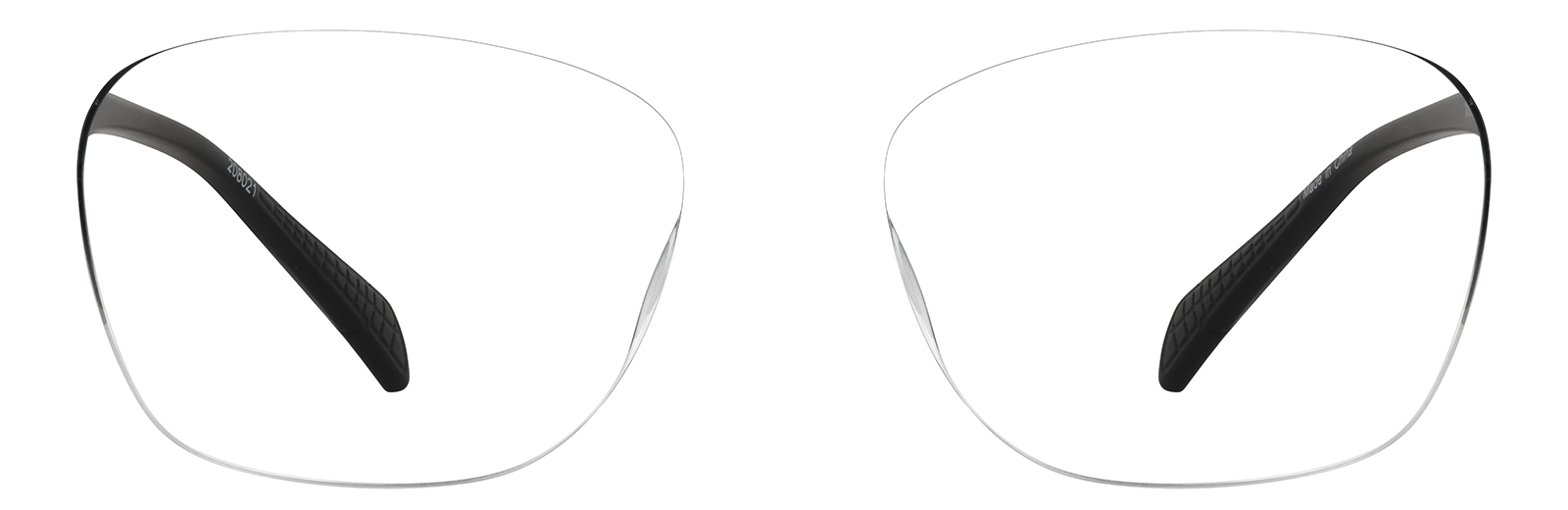 Front view of Square Glasses 208021 in Black