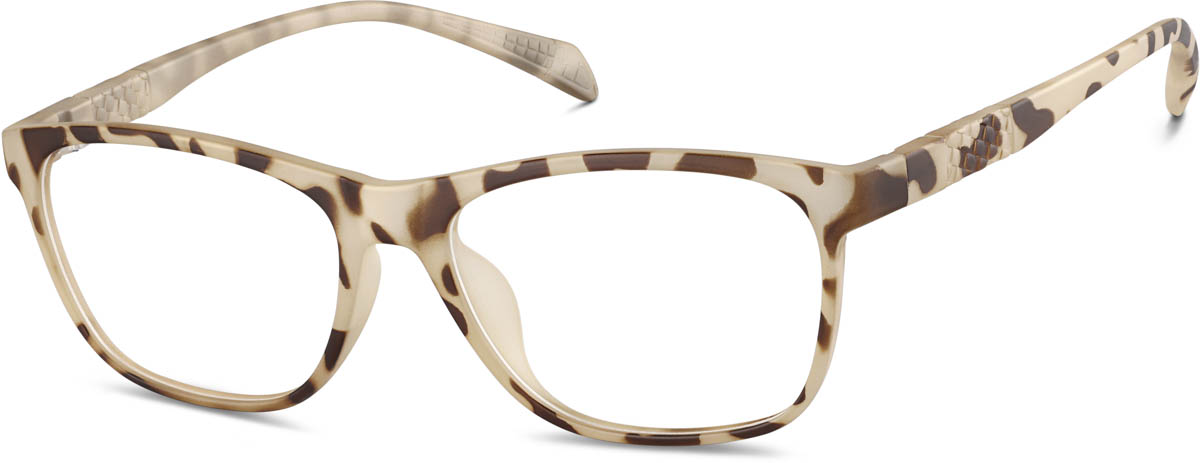 Zenni Square Prescription Glasses Pattern Tortoiseshell TR Full Rim Frame