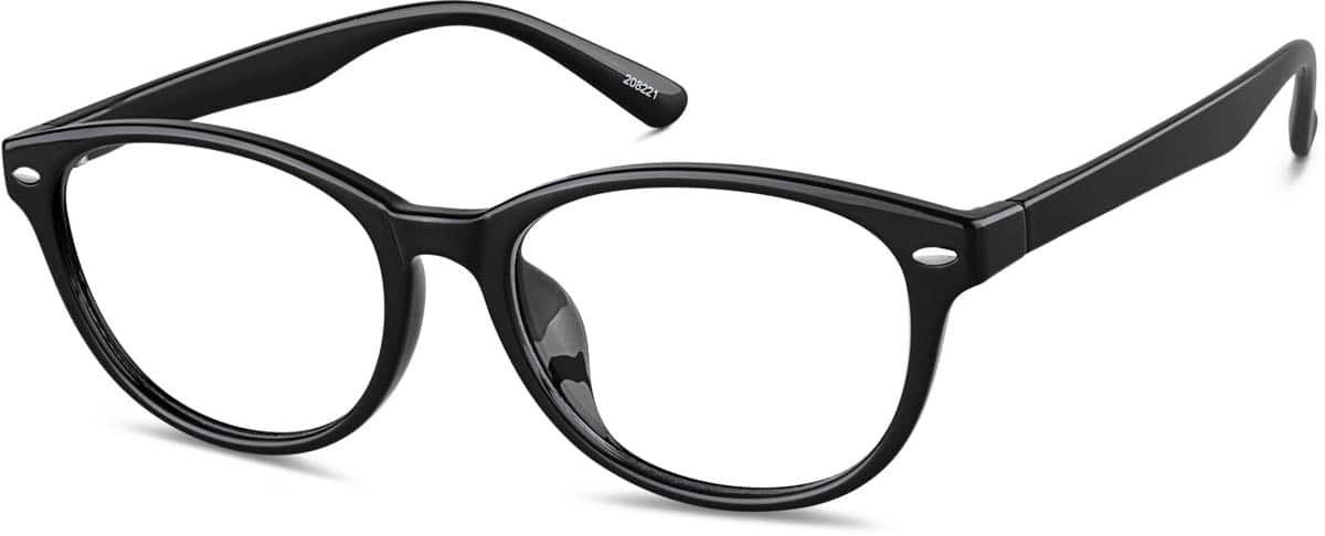 Angle view of Oval Glasses 208221 in Black