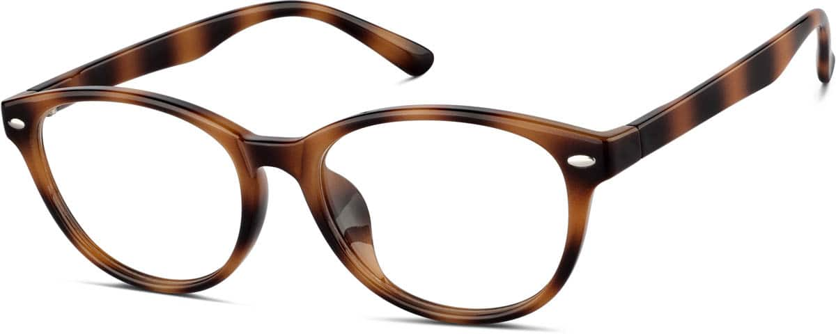 Angle view of Oval Glasses 208225 in Tortoiseshell