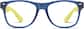Front view of Kids’ Square Glasses 208316 in Blue thumbnail