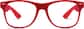 Front view of Kids’ Square Glasses 208318 in Red thumbnail
