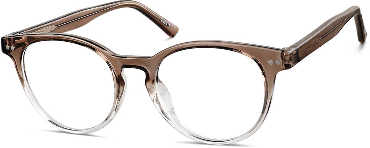 Angle view of Round Glasses 208415 in Brown