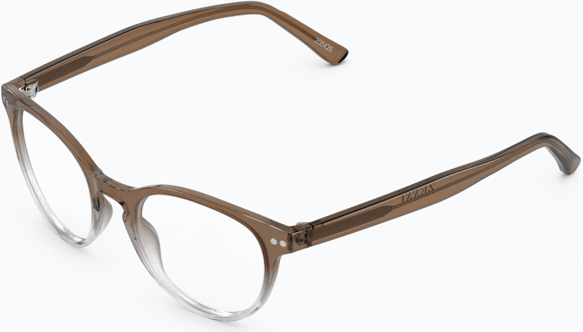Angle view of Round Glasses 208415 in Brown thumbnail