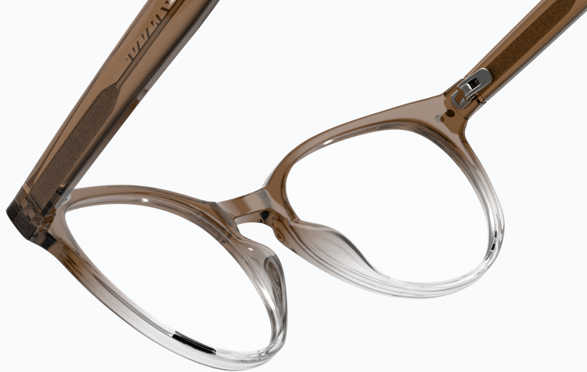 See-through view of Round Glasses 208415 in Brown thumbnail