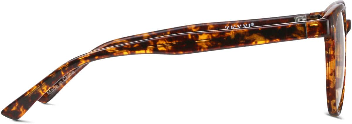 Side view of Round Glasses 208425 in Tortoiseshell