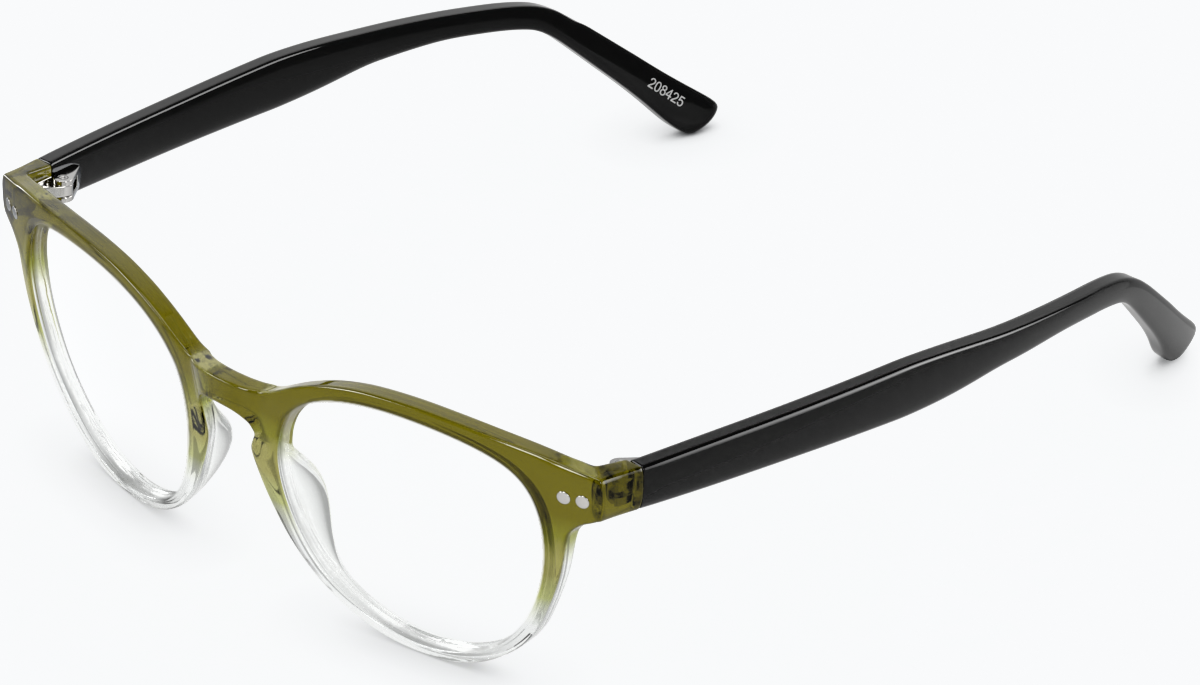 Angle view of Round Glasses 208434 in Olive thumbnail