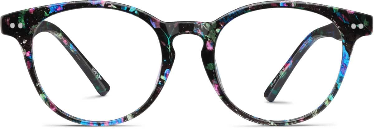 Front view of Round Glasses 208439 in Midnight