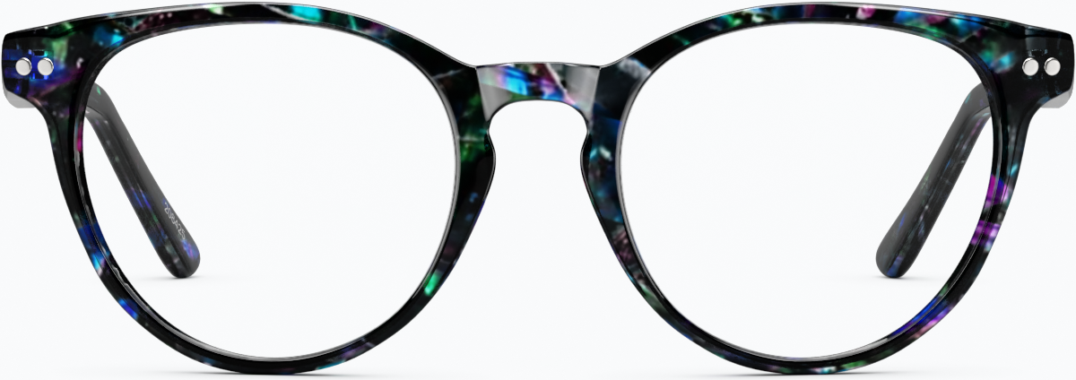 Front view of Round Glasses 208439 in Midnight thumbnail