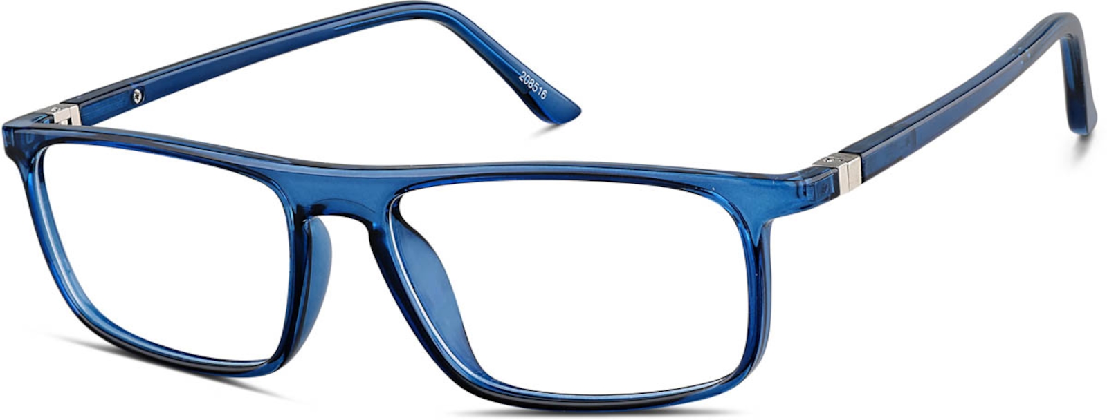 Zenni Rectangle Prescription Glasses Blue Plastic Full Rim Frame