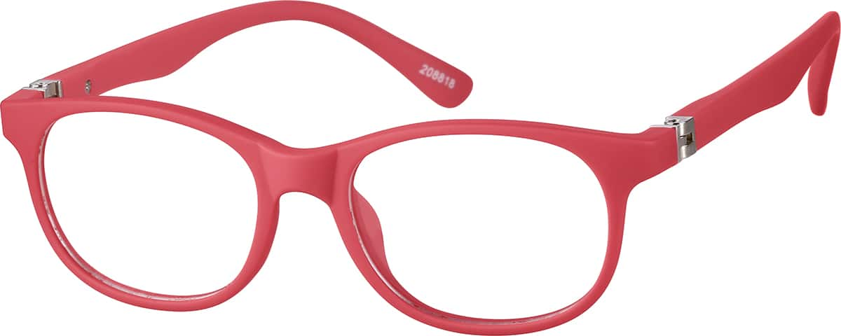 Angle view of Kids’ Oval Glasses 208818 in Red