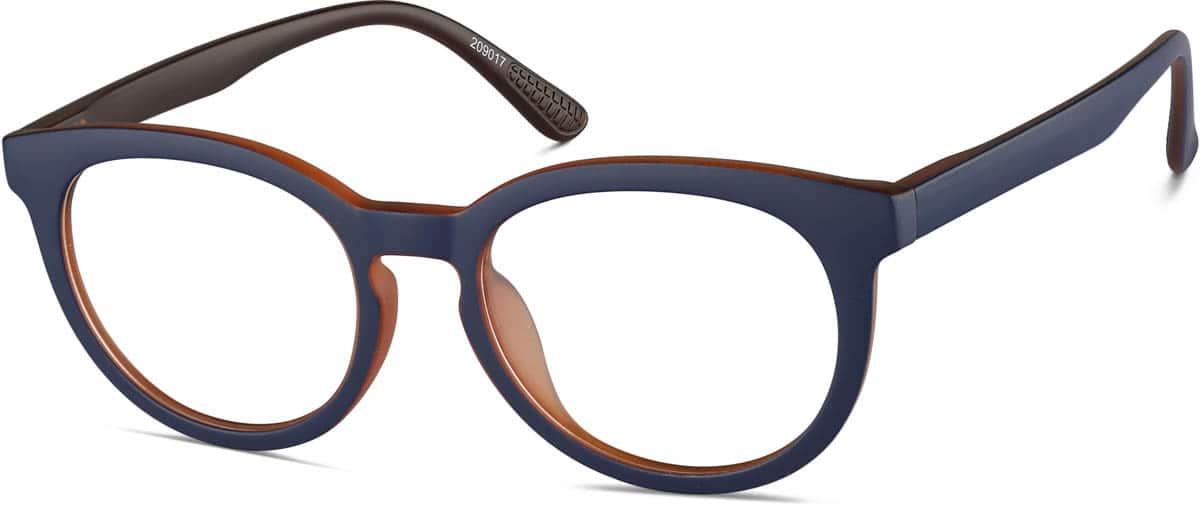 Angle view of Kids' Round Glasses 209017 in Navy