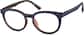 Angle view of Kids' Round Glasses 209017 in Navy thumbnail