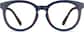Front view of Kids' Round Glasses 209017 in Navy thumbnail
