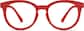 Front view of Kids' Round Glasses 209018 in Red thumbnail