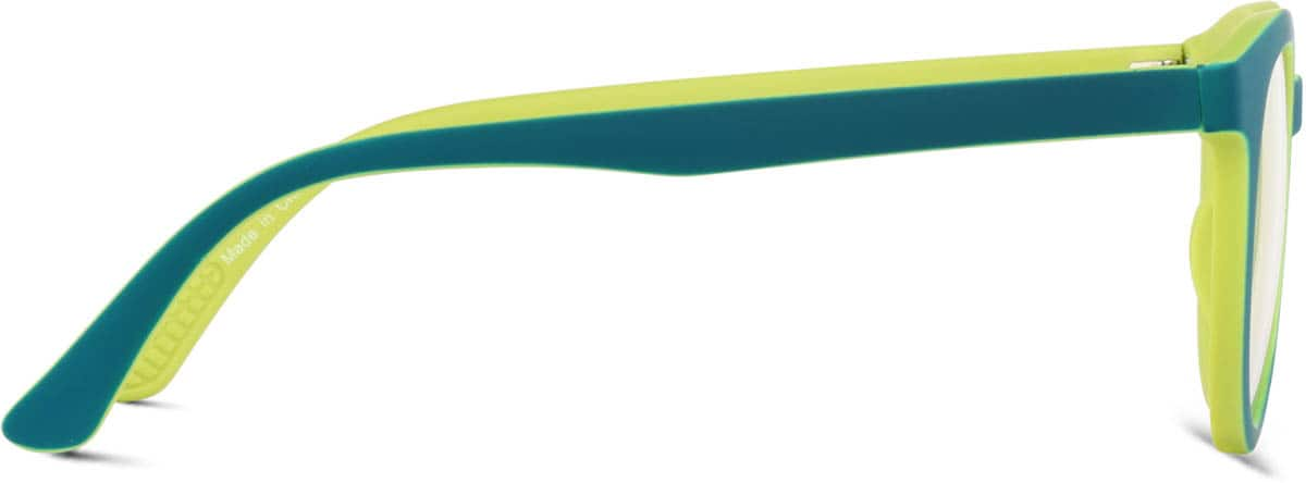 Side view of Kids' Round Glasses 209024 in Teal