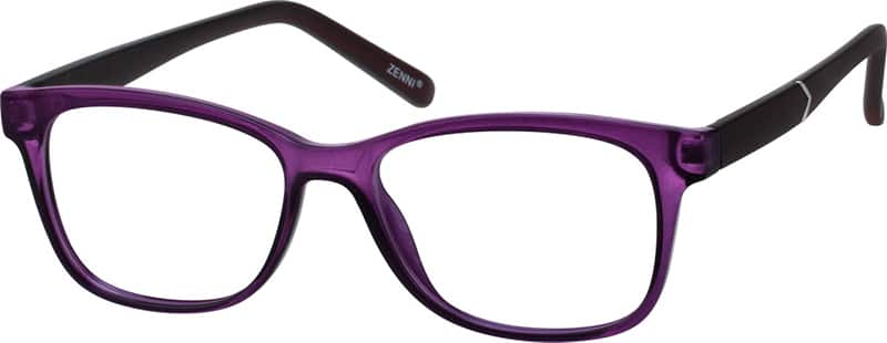 Angle view of Square Glasses 209417 in Purple