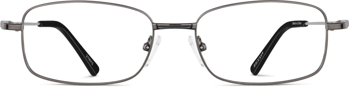 Dapper Rimless Rectangular Metal & Wood Eyeglasses / Clear Lens Sunglasses  - Frames